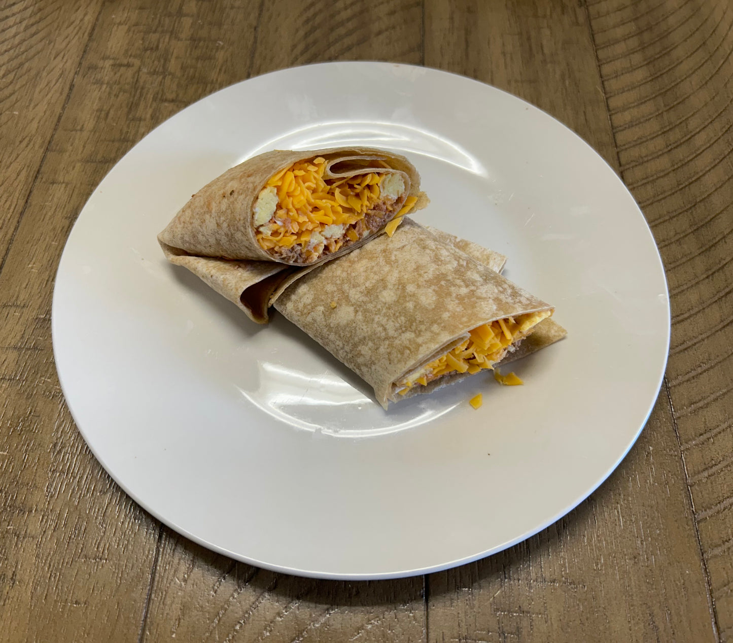 Turkey sausage and Cheddar Cheese Breakfast Burrito