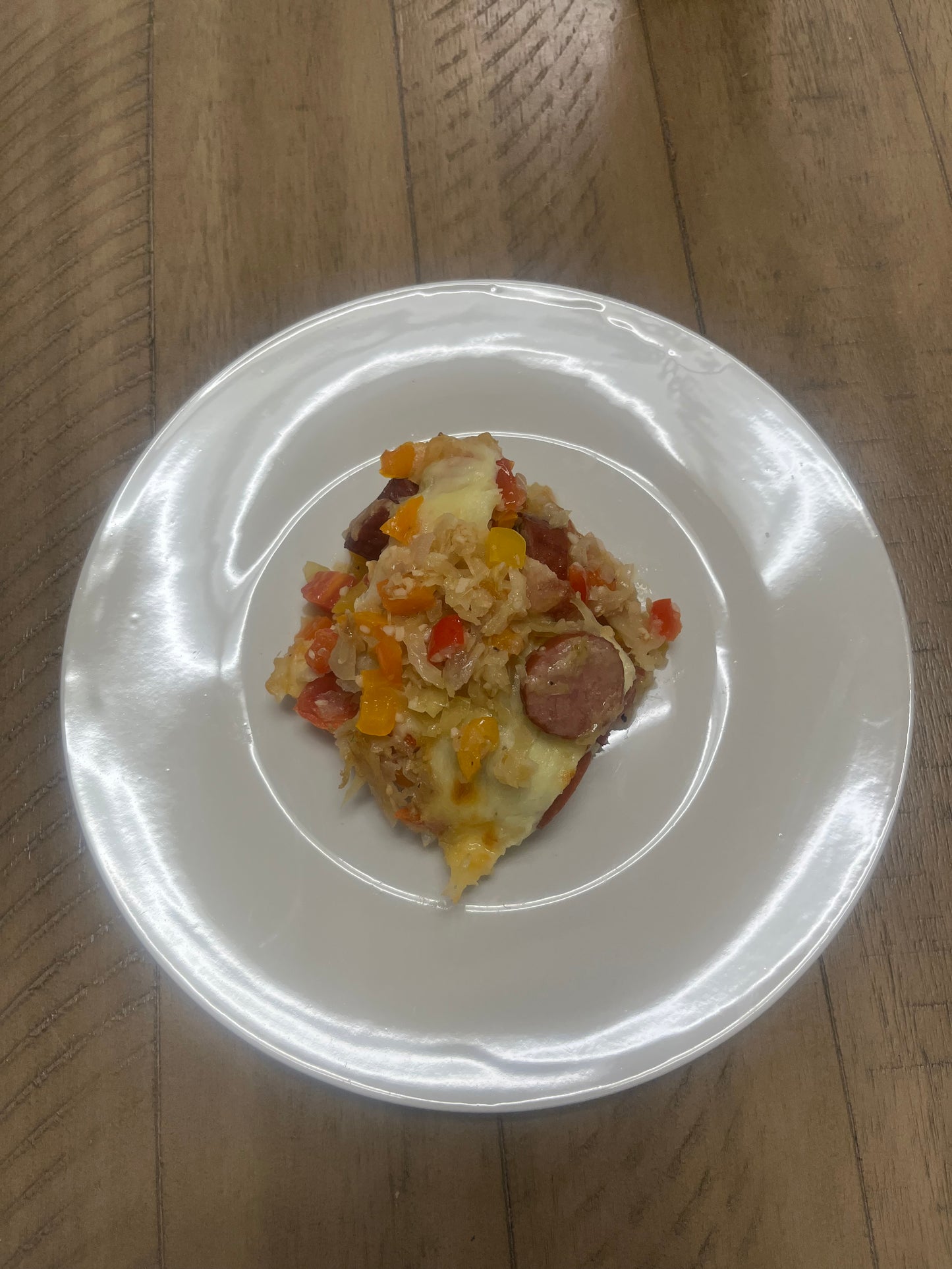 Cheesy Sausage Vegetable Skillet HE