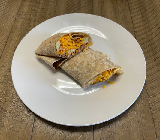 Turkey sausage and Cheddar Cheese Breakfast Burrito